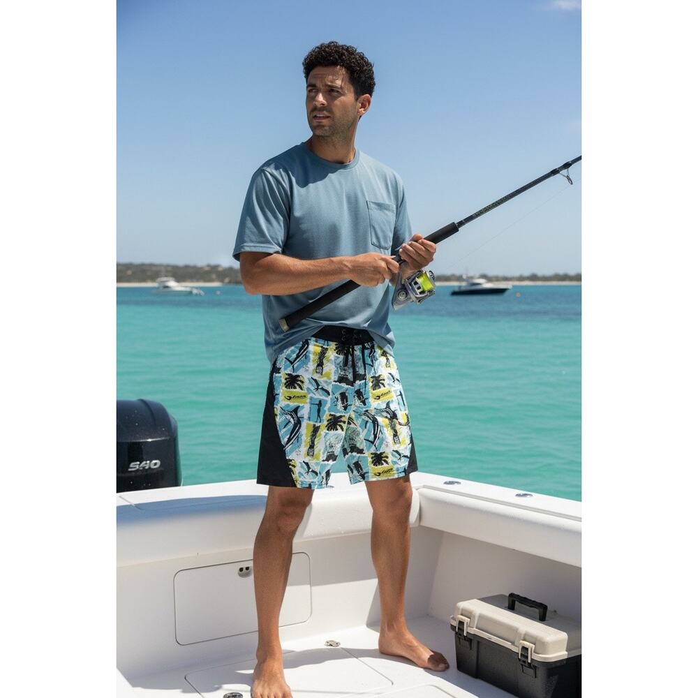 Mojo Sportsfishing Boardshorts NWT Sz 38 Marlin Ocean Boat Coastal Reaort Fish